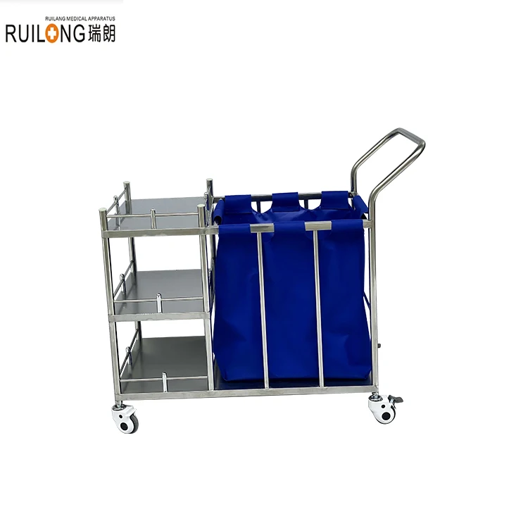 RT-020B Customizable Stainless Steel Medical Medicine Abs Nursing Trolley