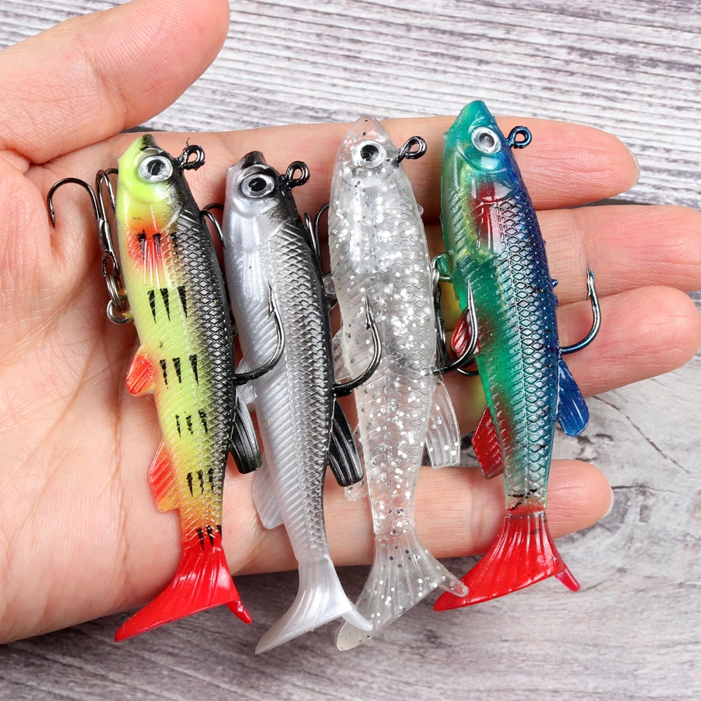 ACETOPWAY Best selling bulk 80mm 13g double tail plastic bait vibe soft fishing lures