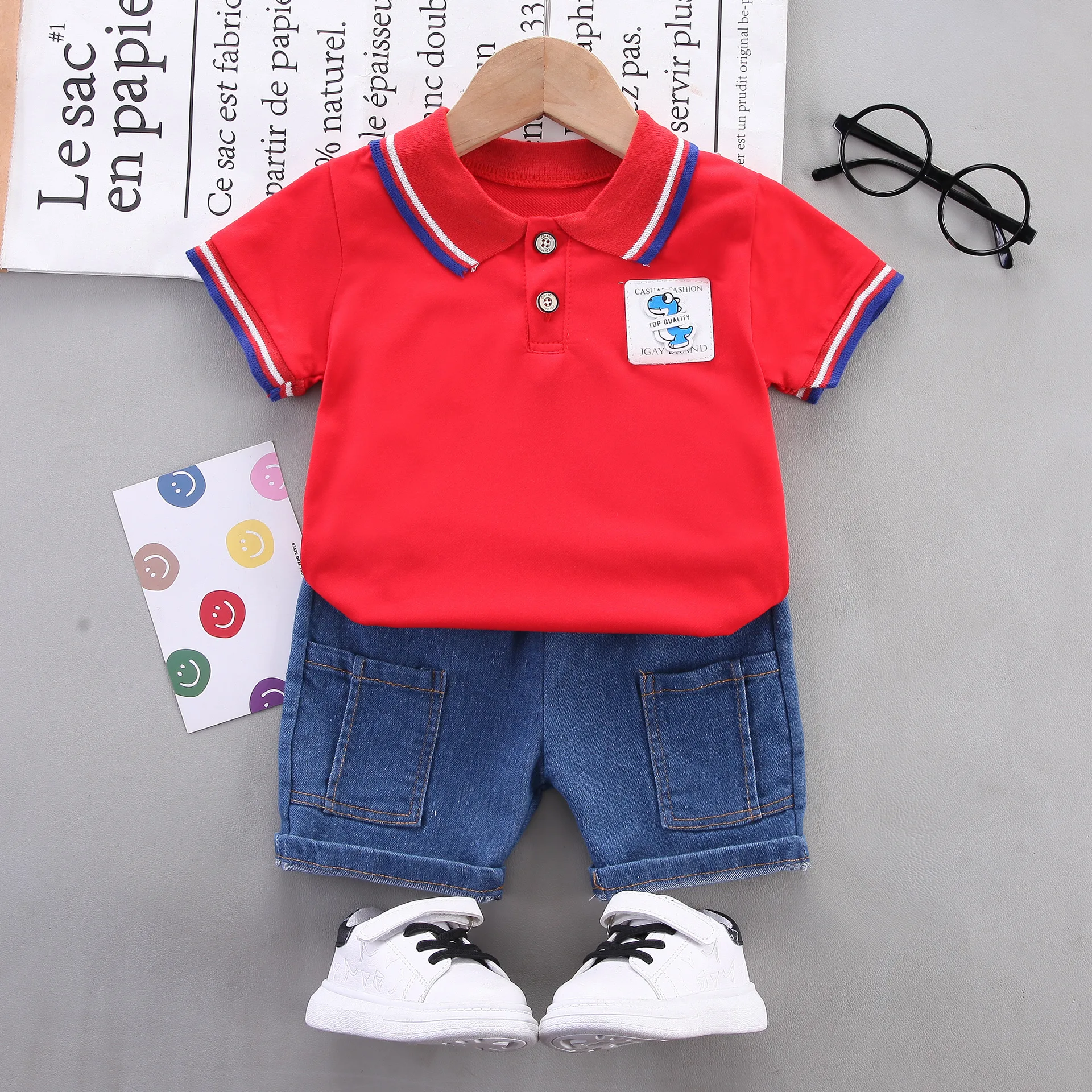 Fashion Summer Kids Clothes Toddler Boy Graphic T-shirt Jersey Shorts 2pc Active Outfit Set
