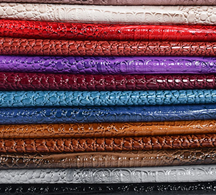 Friendly High quality Embossing Wholesale 1.1mm Simulation Crocodile Grain PVC Faux Leather Bag Shoe luggage Clothing Crafts DIY