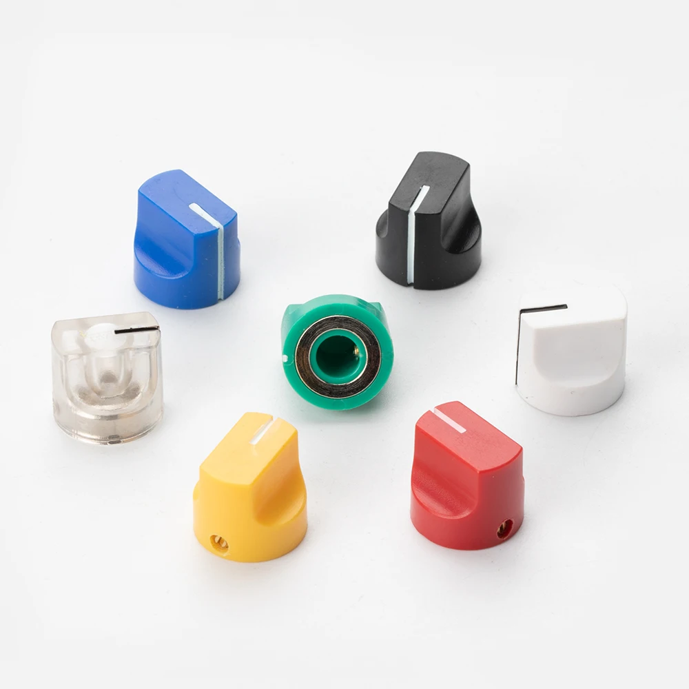 
 Электрическая круглая пластиковая зеленая ручка вала 6,35 мм для гитары с зажимным винтом  