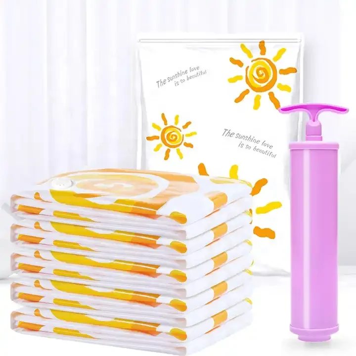 8 Piece Easy Pack Rolling Up Vacuum Space Saver Compression Bags for Travel and vacuum bag storage for clothes