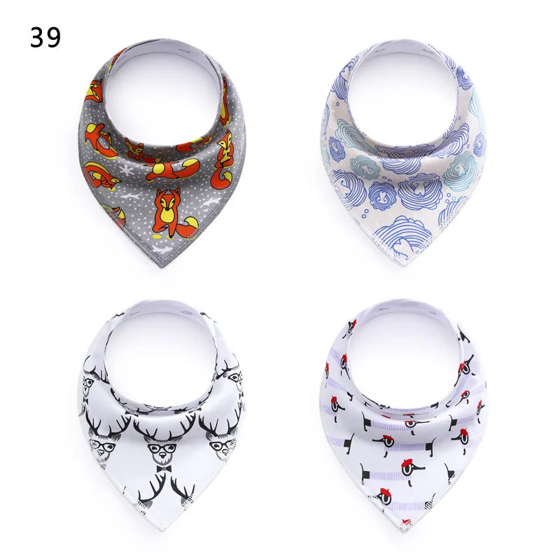 Custom Triangle Babies Baby Bandana 100% Cotton Bibs Cotton Drool Bibs For Babies