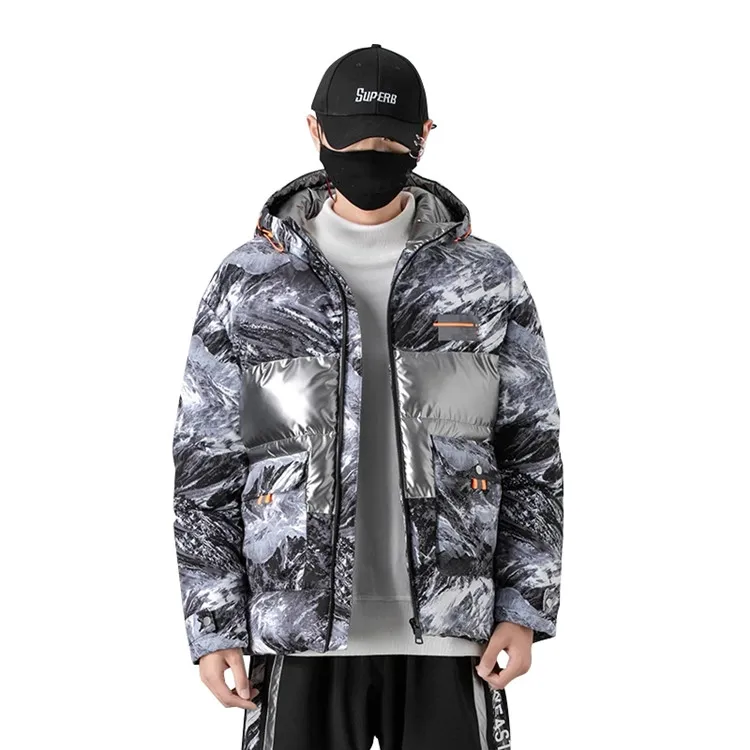Winter Hip Hop New Fashion Warm Thick Casual Hooded Men Parka Coat