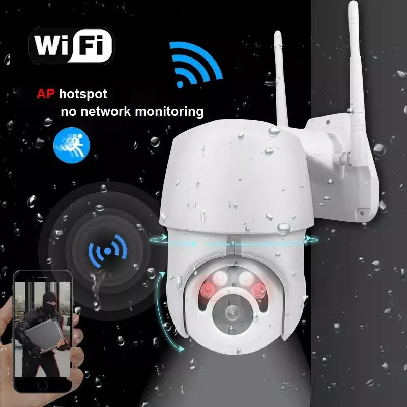 Дропшиппинг наружная IP66 водонепроницаемая и Пыленепроницаемая IP-камера безопасности HD 4 Светодиодная купольная PTZ Wi-Fi IP-камера 1080P