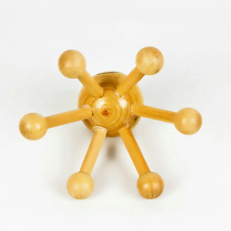 Cute mini shiatsu wooden head massager with happy smile