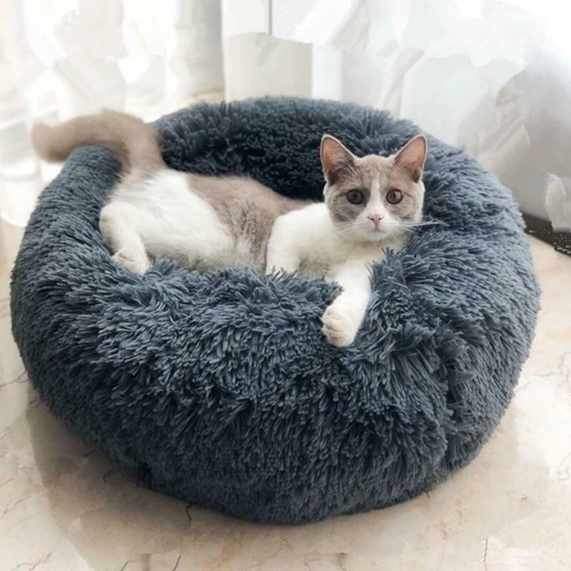 Pet bed comfortable and soft round pet dog cat sleeping mat bed