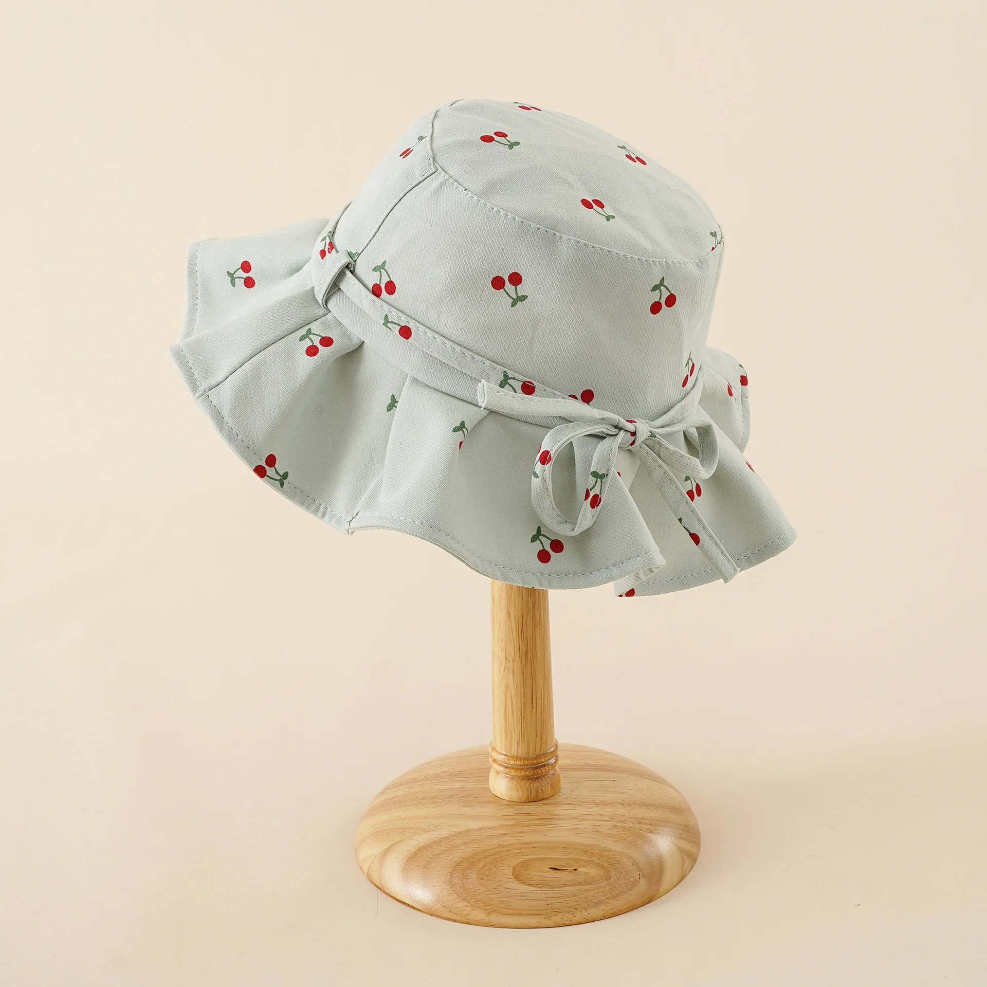 New fruit print summer simple kids sunshade bucket hat children fisherman hat with rope