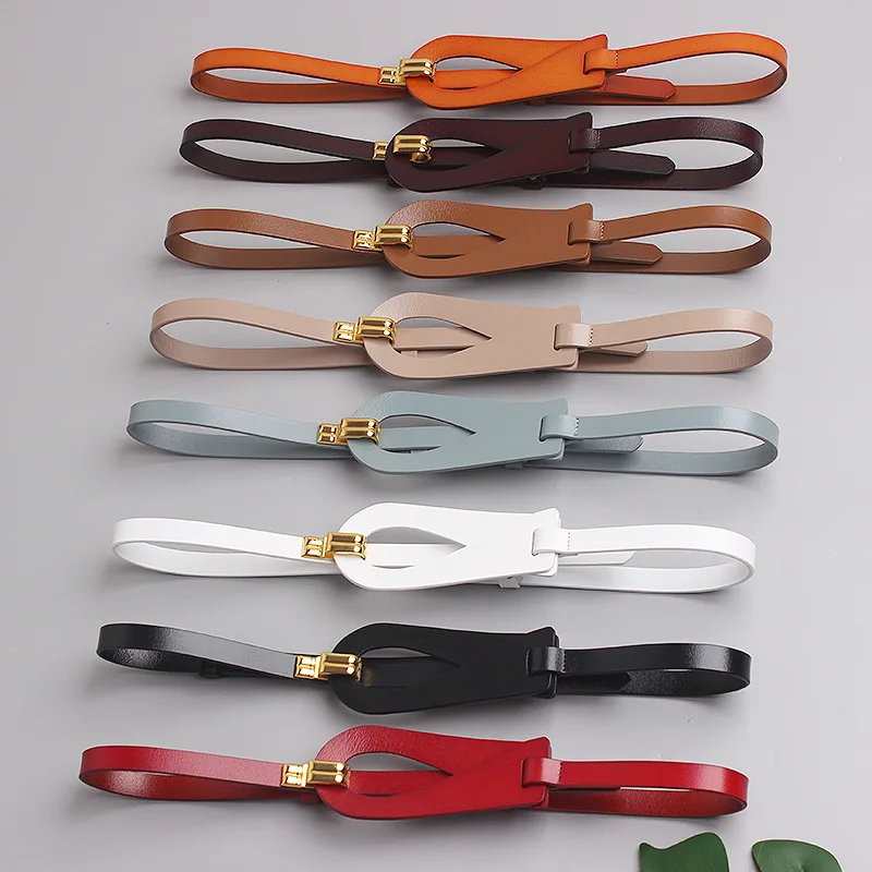 New Arrival Adjustable Top Real Leather Thin Woman 2021 Decoration Corset Belt for Dress With Metal Hook