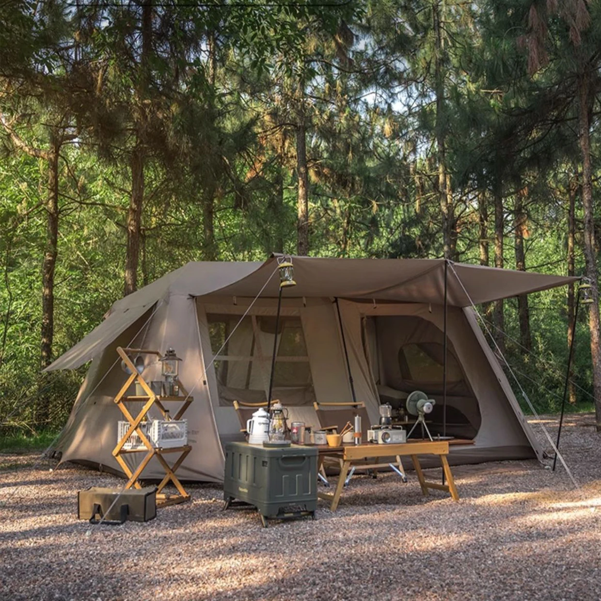 10㎡ Automatic Tent With Expand Canopy Portable Outdoor Camping Tent Oxford Sunshade Folding Luxury Tents For Trip Travel