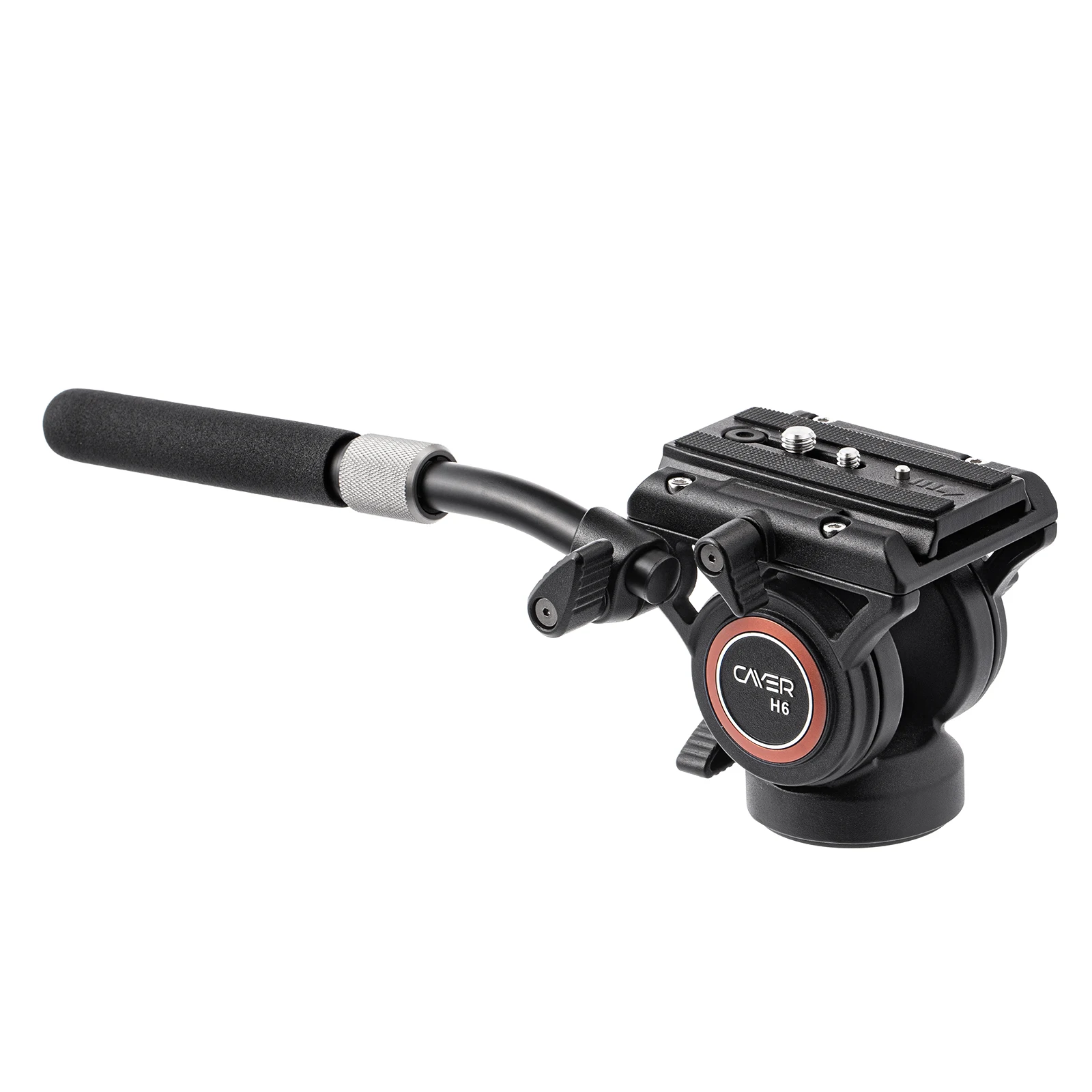 Cayer H6 Tripod Fluid Head Pan Tilt Video Head with Quick Release Plate, 8 KG Load Tripod Head for Compact Video Camera and DSLR