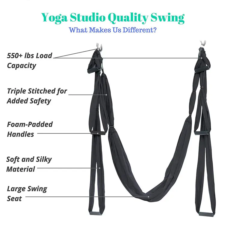 Antigravity inversion aerial yoga hammock swing, extension straps hanging swing aerial yoga hammock