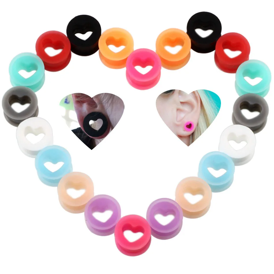 Fj New Heart-shaped Silicone Auricle Earrings Popular Hip Hop Body Piercing Jewelry