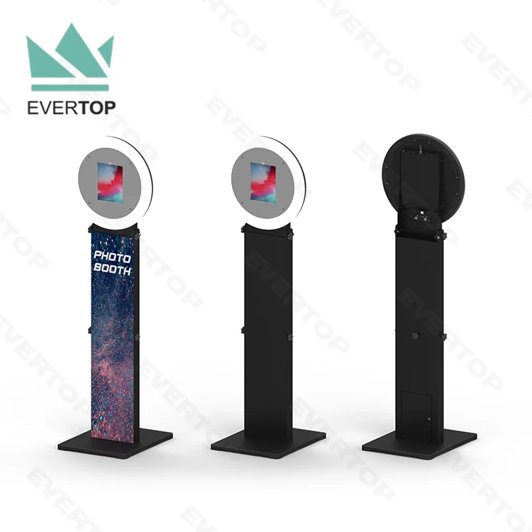 PBF03 Display Public LED Ring Light Social Sharing Station for ipad Live Video Interactive Photo Kiosk DIY shell for iPad 2022