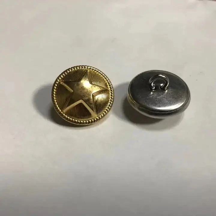 HENGWEI Brand Custom Logo Loop Sewing Brass Blazer Buttons Uniform Star Metal Coat Shank Button