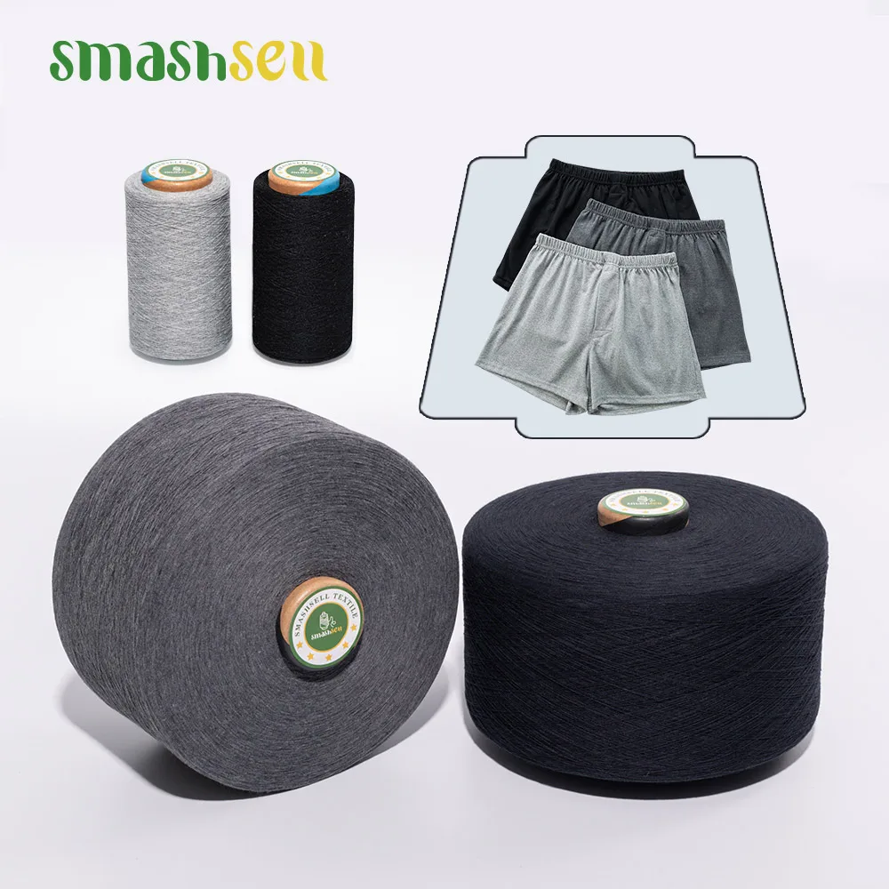 High quality CVC open end regenerated cotton white color blended yarn regular and recycle poly yarn 20s  for circular knitting