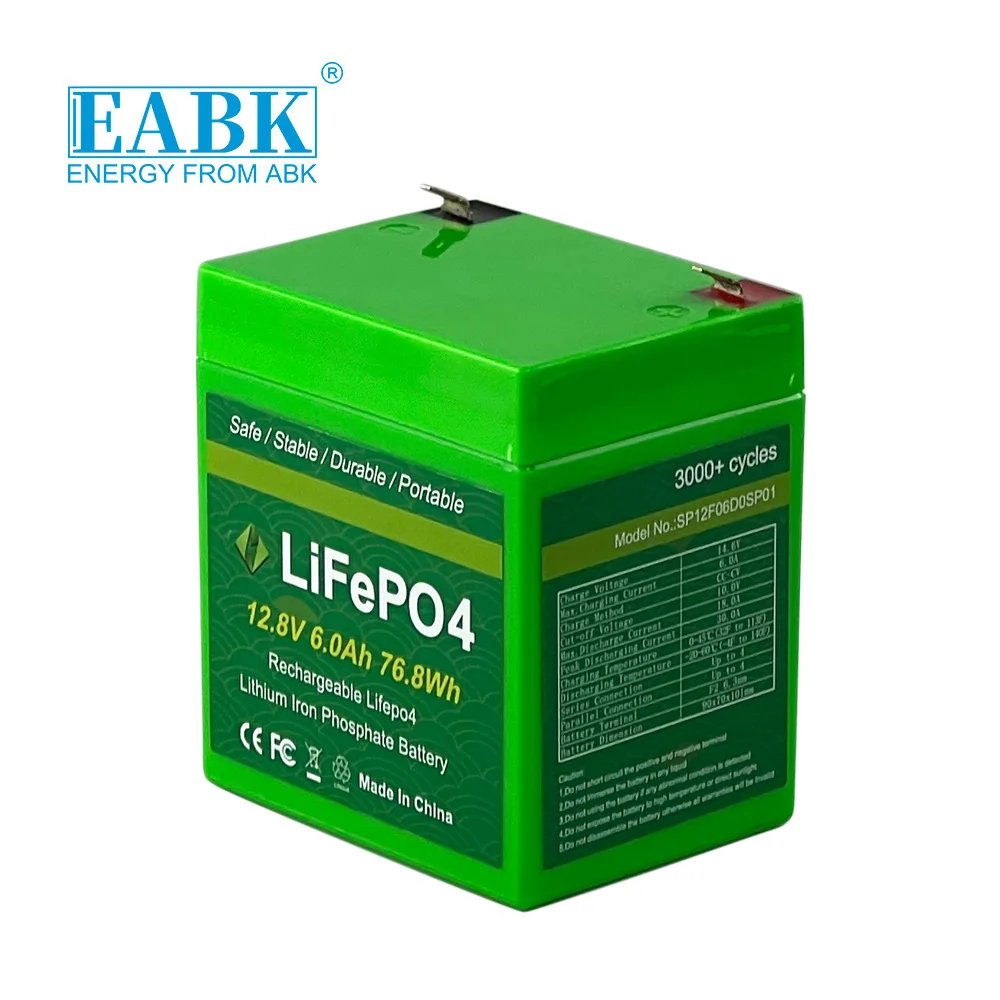 Rechargeable portable customized LiFePO4 12V 6AH 7AH lithium iron phosphate battery pack 12 v 6ah