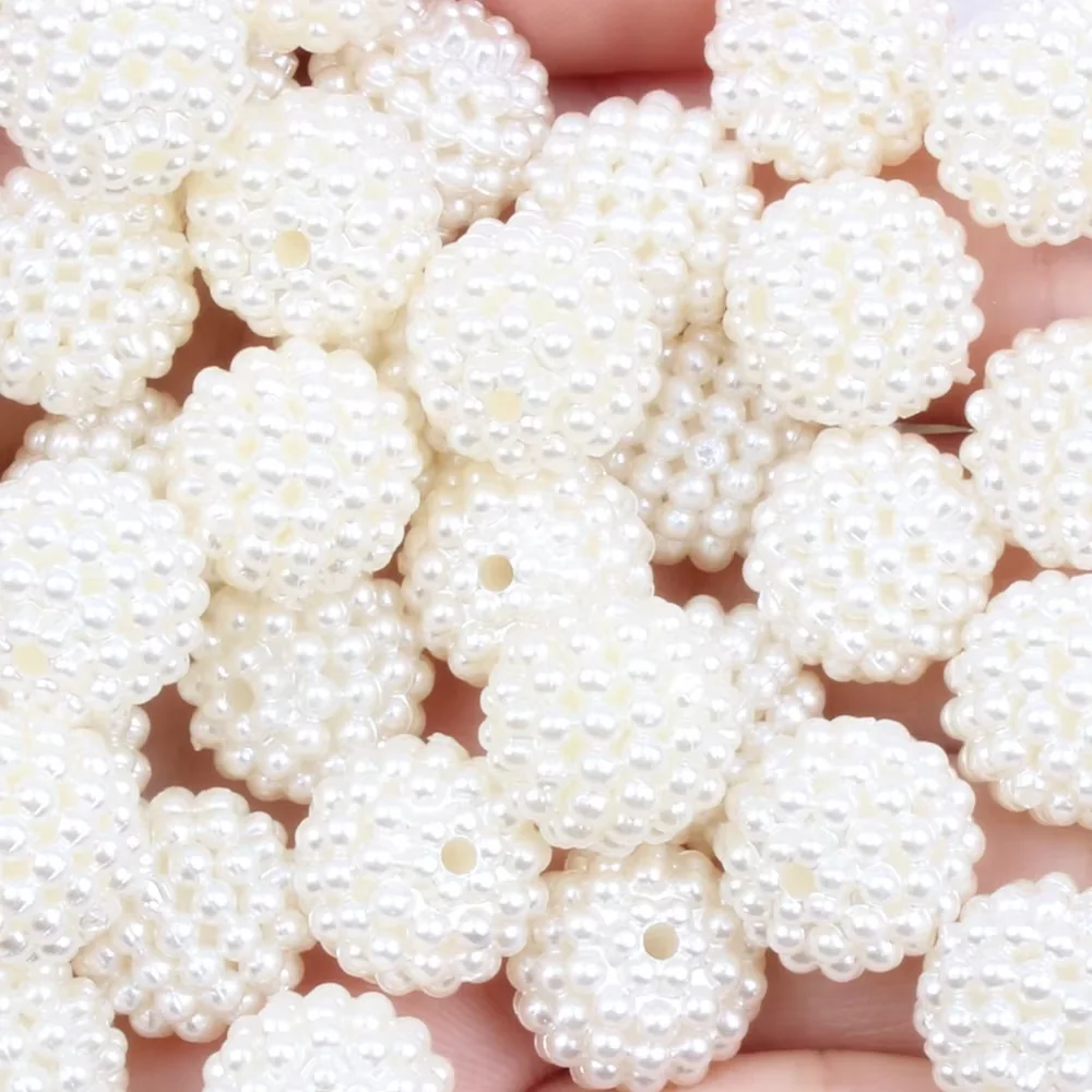 Factory Direct Supply Spot Sale Fashionable 14mm Bracelet Necklace DIY ABS Women Jewelry Plastic Pearl Beads With Hole