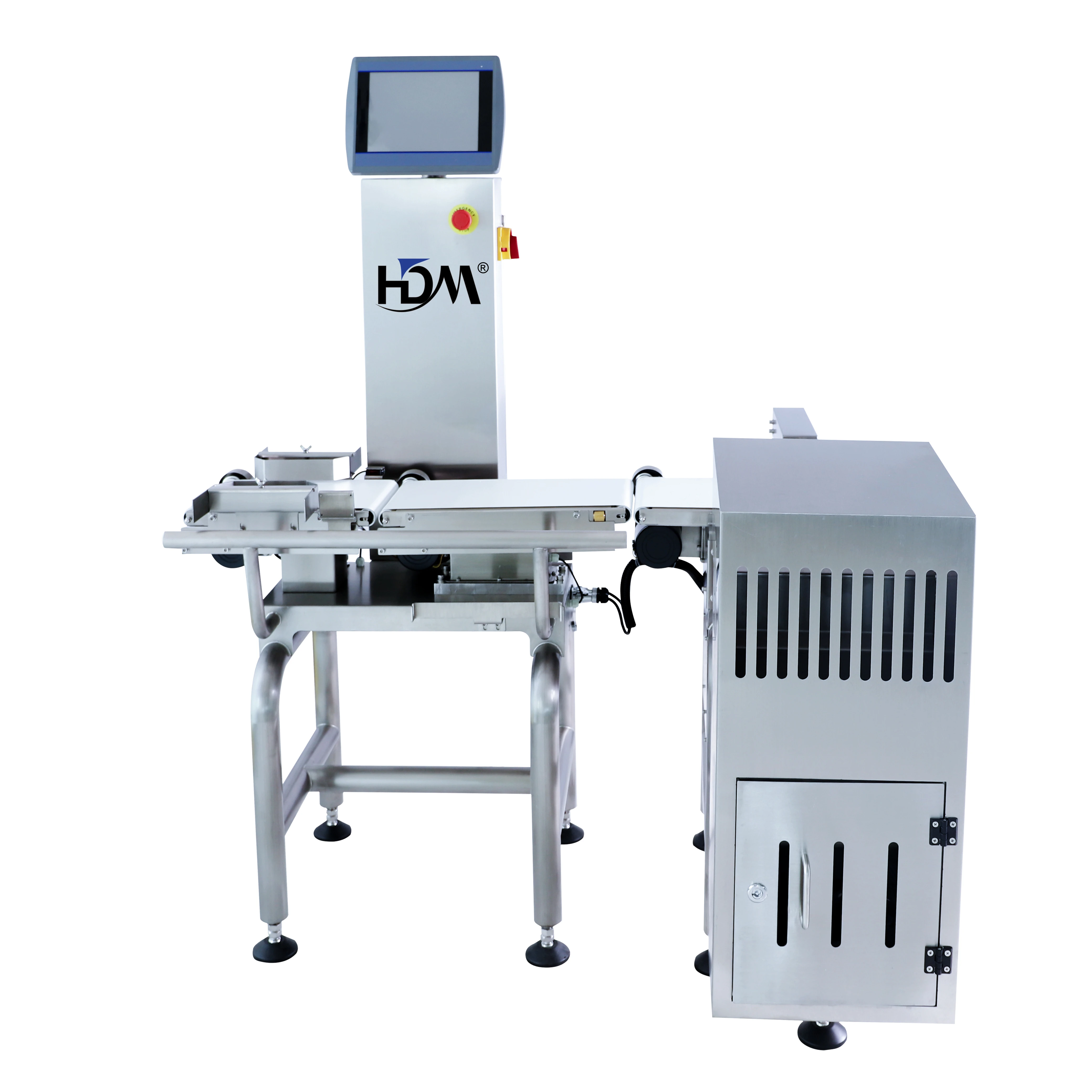 
High precision checkweigher for food, pharmaceutical, plastic manufacturer with reject system 