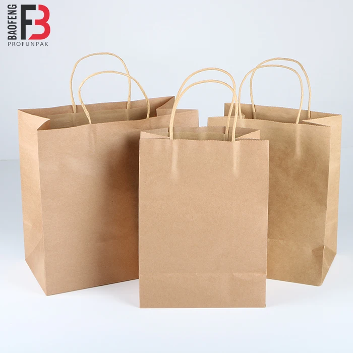 Фабрика, высокое качество, дешевые крафт-бумажные мешки, сумка для переноски с ручками, Китай, индивидуальная офсетная печать, принимаем