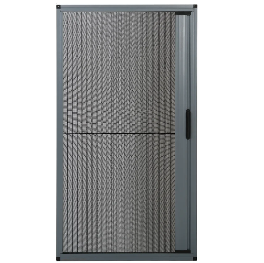 Pleated mosquito screen door/ trackless folding screen door