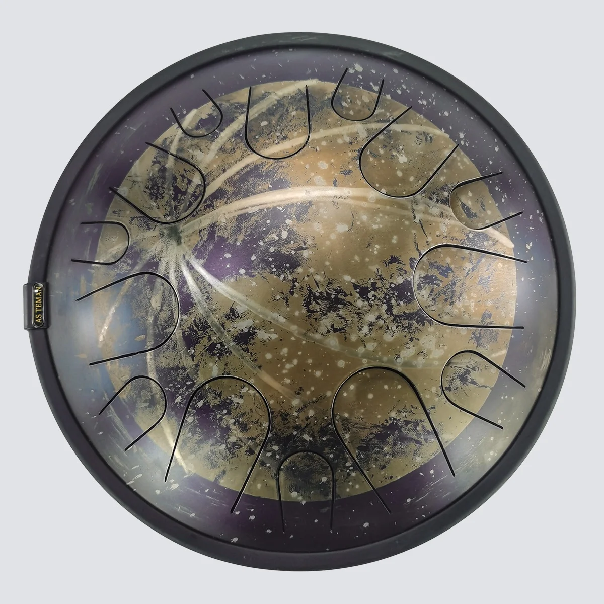 AS TEMAN TANK DRUM UNIVERSE SERIES MOON HAND PAINTED NITRIDING 14 NOTES C MINOR HANDPAN DRUM WITH GIFT SET