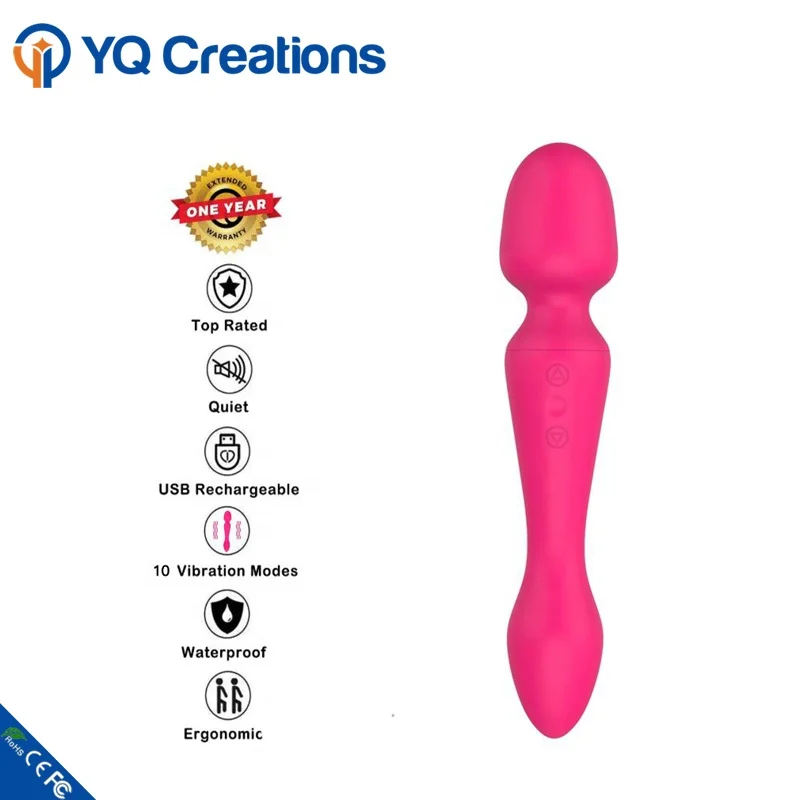 New Arrivals Sex Toy  Heating  Dual Motor Vibrator Rechargeable  Wand Massager