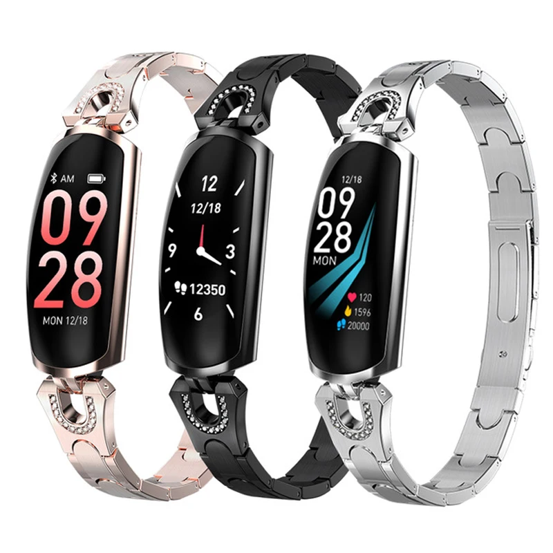 2019 элегантные Смарт часы AK16 для женщин сердечного ритма мониторы Android IOS Фитнес браслет леди