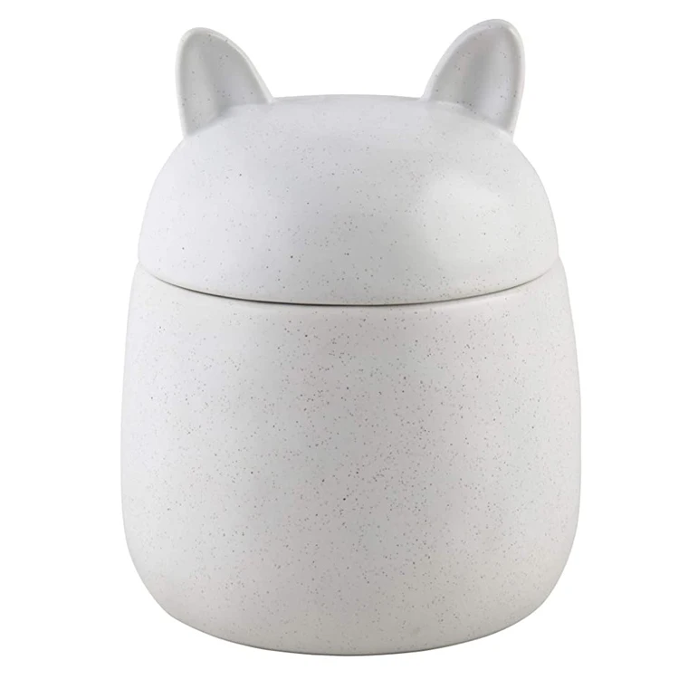 color glazed Stoneware dog cat Food Treat jar Canister with Lid custom cat ceramic treat jar welcome custom