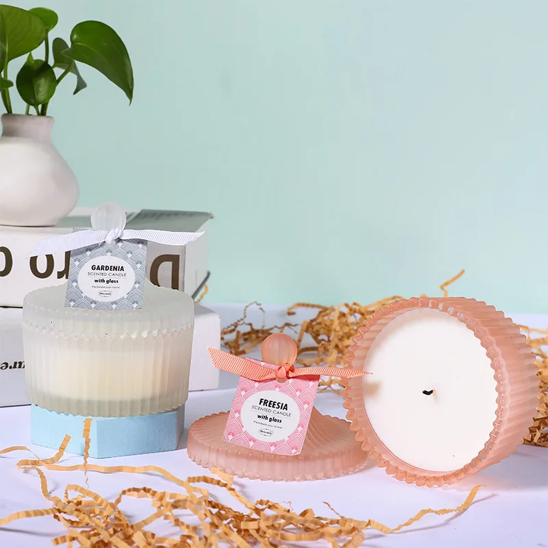 Luxury 100% natural soy wax with glass candle jars Private Label Scented candles aroma scented candle for parties