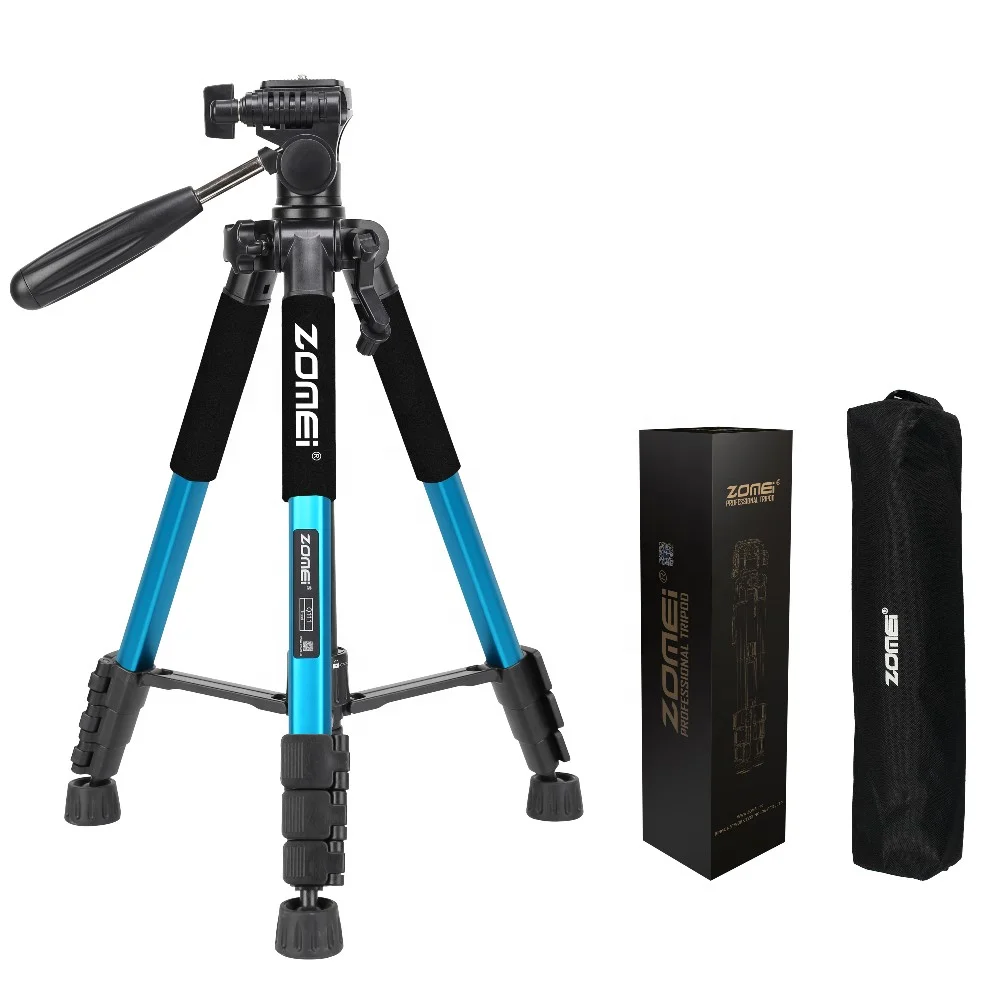 Zomei Q111 Cheap professional tripod video camera phone aluminum 4 section tripod with max load 5kg