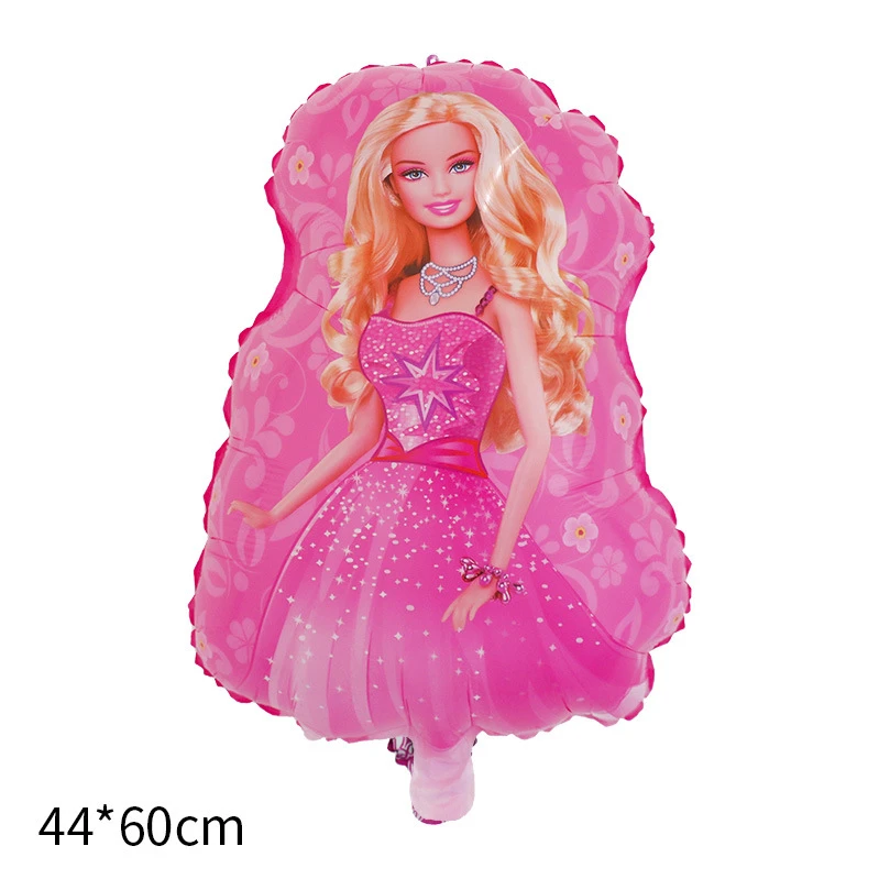 Princess Barbi Balloons Foil Aluminum Balloons Girl Birthday Party Supplies Woman Birthday Party Girls Theme Party Balloons