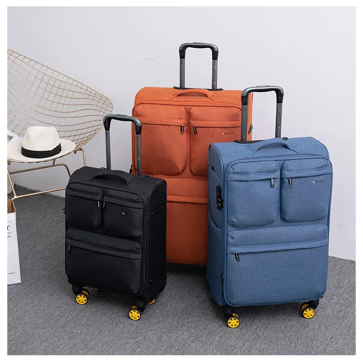 Oxford Cloth Luggage Spinner Belongings Fabric Luggage Suitcase 24 Trolley Box Travel Case Outdoor Case
