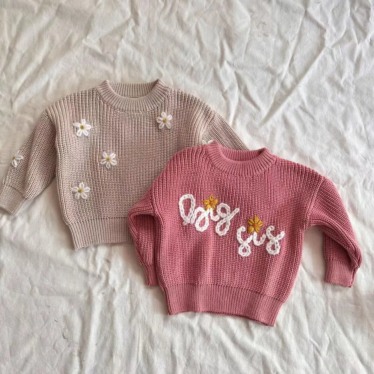 Personalized Hand Embroidery Holiday Valentine Halloween Name Knit Name Baby And Toddler Sweaters