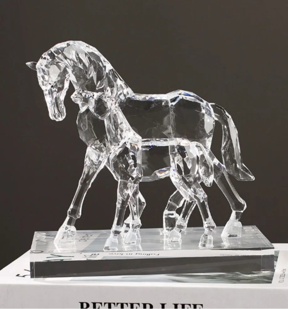 Home Decor Animal Model Crystal Figurine Statues Glass Bull Award 3d Souvenir Gift Package Etching Folk Art Transparent 1 Color