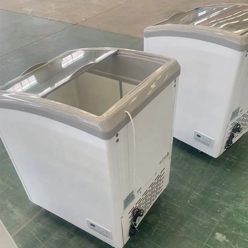 Grocery top open sliding Chest Showcase mini deep freezer small ice cream freezer
