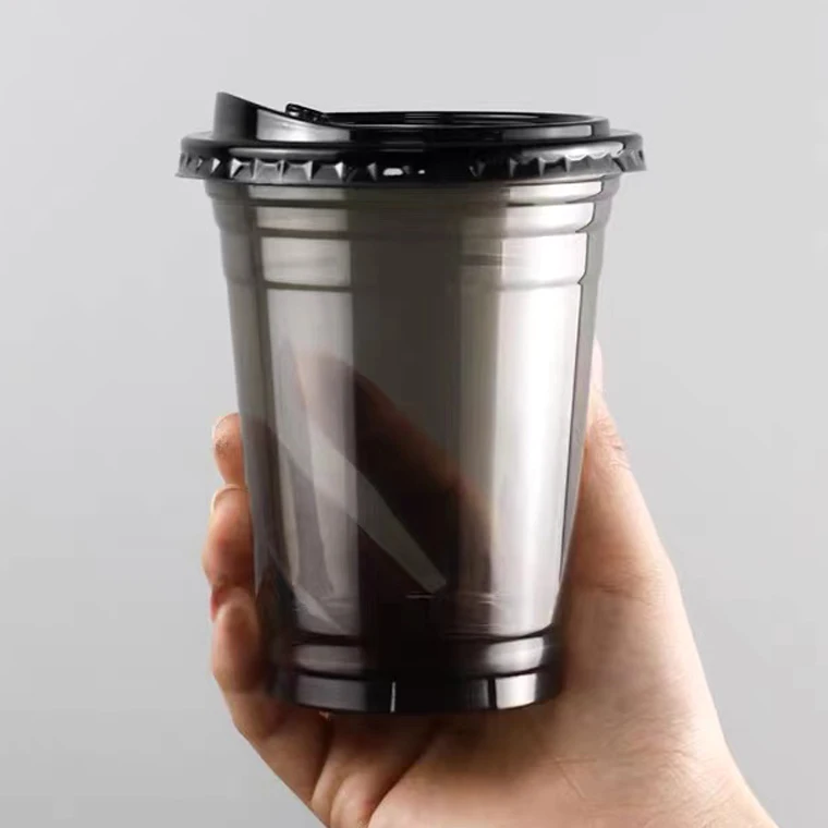 Chinese factory 2023 New style 12oz 16oz super cool Iced coffee plastic cup with lid