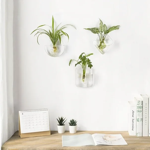 Wall Planter Propagation Stations Hanging Glass Terrariums Vase Container for Propagating Hydroponic Plants Home Office Living