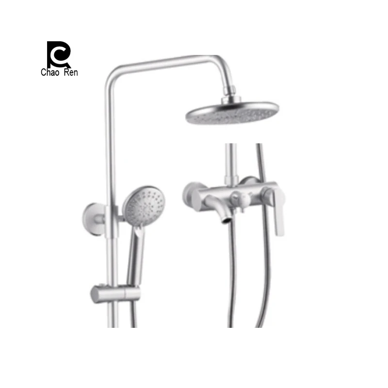 WC bath Factory price Stainless steel Wall Mounted Thermostatic Slide Rail Shower Set