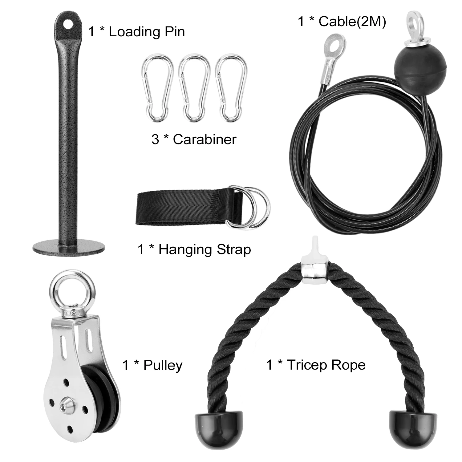 Upgraded Loading Pin Professional Pulley Cable Machine Home Fitness Equipment adjustable Tricep Rope Shoulder-home Gym Equipment