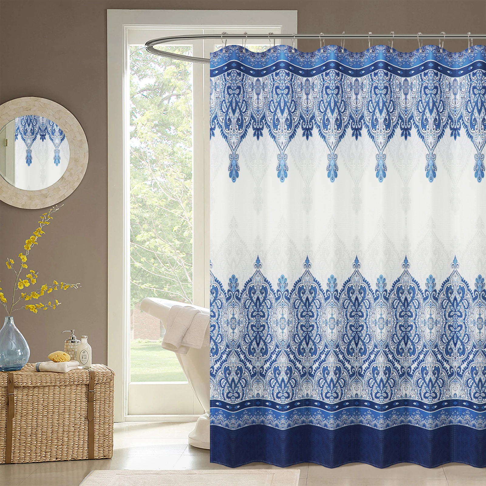 Boho Shower Curtain Modern Fabric Shower Curtain Heavy Weighted Waterproof Shower Curtain boyu