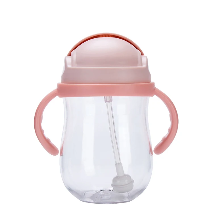 BPA free Tritan water bottle baby LED WEANING feeding weighted straw sippy cup water bottle for baby