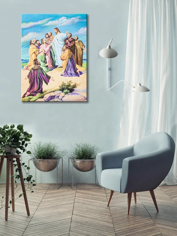 Large Jesus Christ Wall Art Christ and Disciple Portrait Picture Giclee Artwork Poster Prints Religious & Spiritual Modern Home
