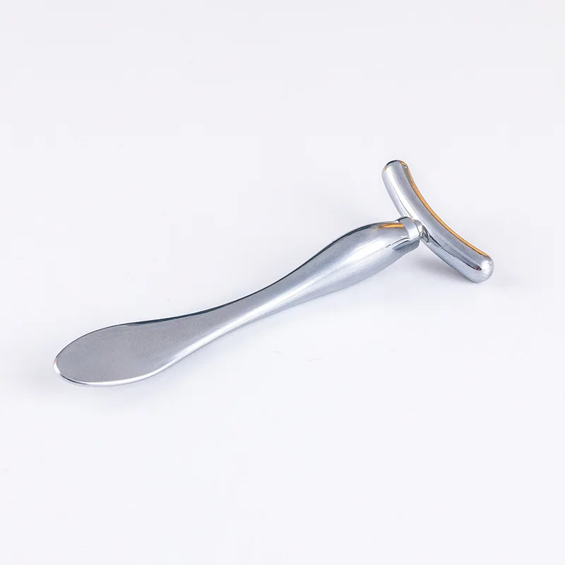 Hot Sale Free customized logo Makeup Beauty Mixing Cream Spoon Scoop 6cm Small Mini Metal Cosmetics Spatula