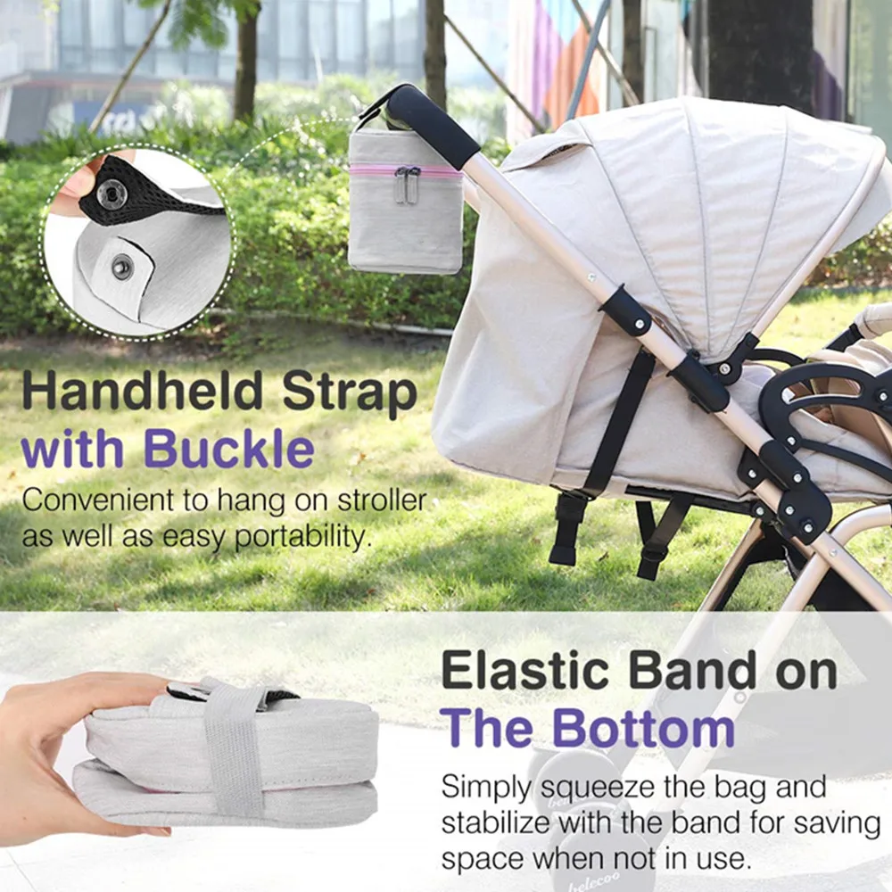 Portable Breast Milk Storage Insulated Baby Bottle Cooler Carrier Tote Bag Food 10-12days for Millk Storage Cooler Bag Letter