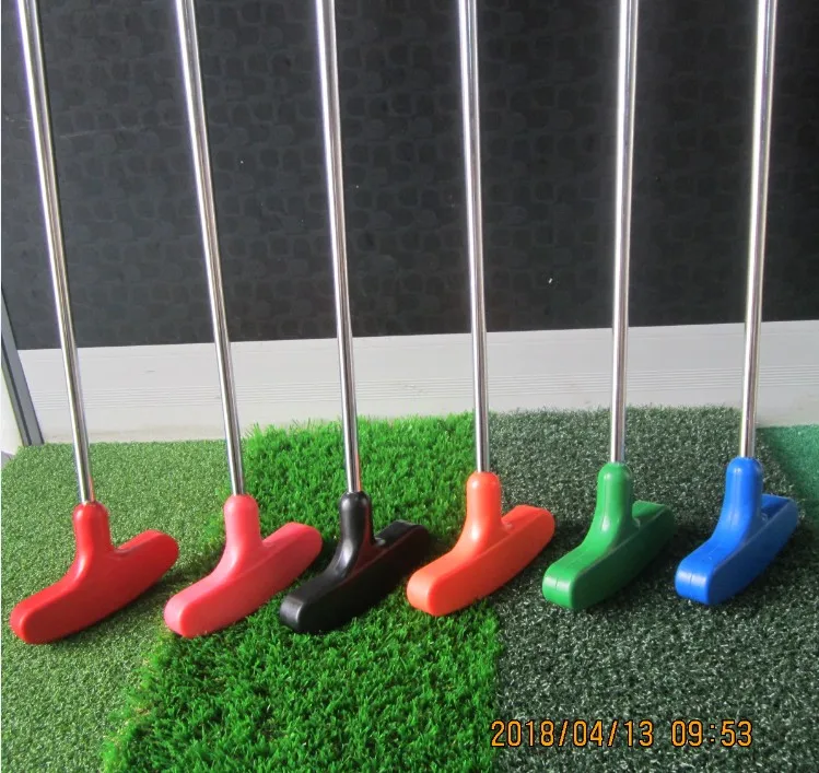 Steel shaft colorful grip rubber head Kids mini golf putter
