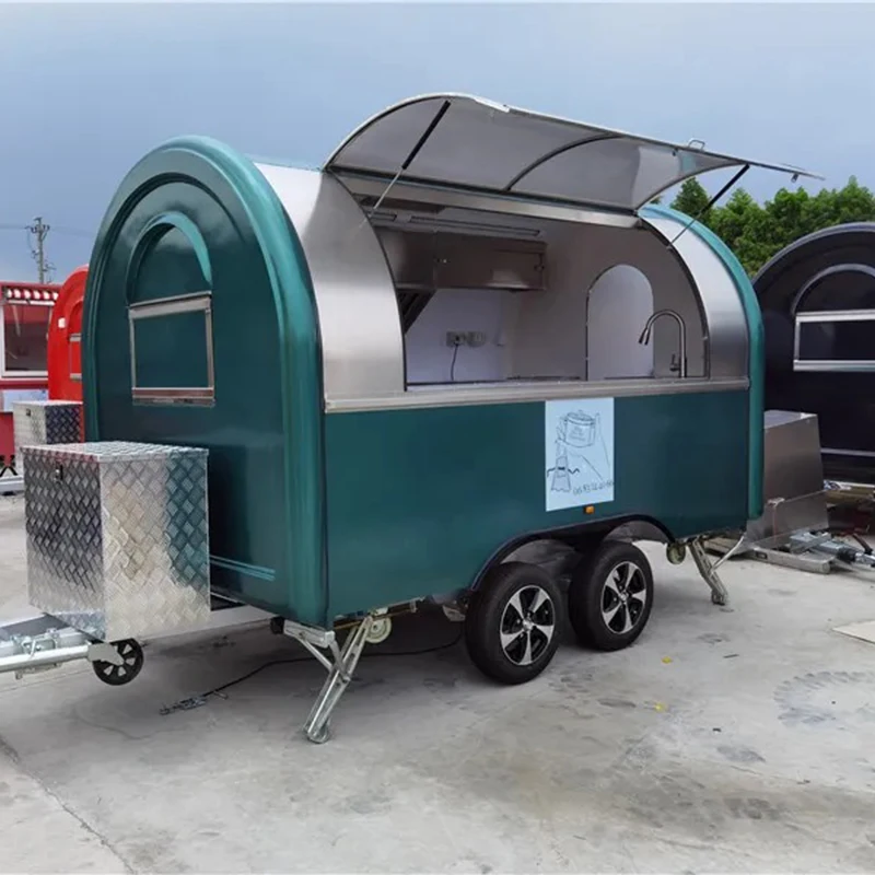 Small Horse Box Sandwich Food Truck Elliptical Hot Dog Mobile Food Trailer Custom Design COffee Beverages Food Cart