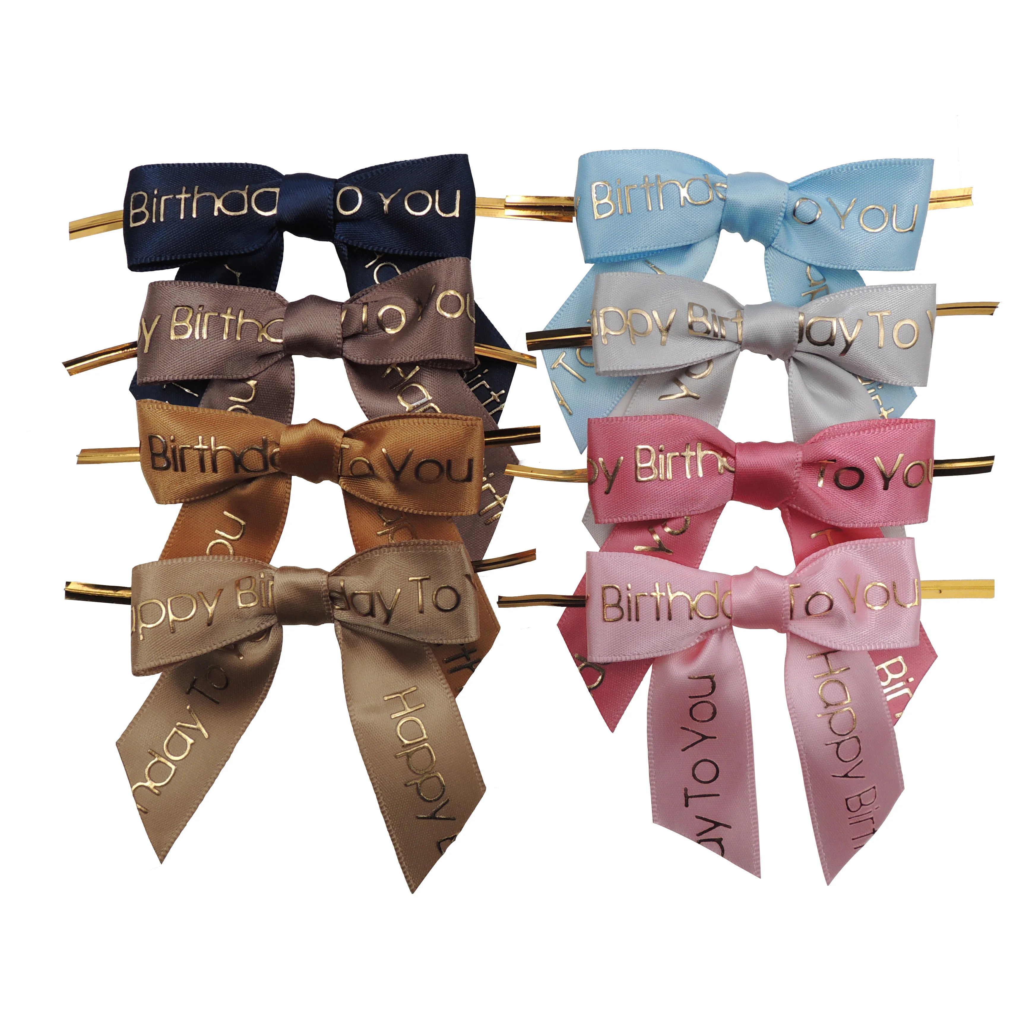 The New Listing Bronzing Ribbon Bow With Elastic Loop Satin Ribbon Bow For Bottle Ribbon Rubber