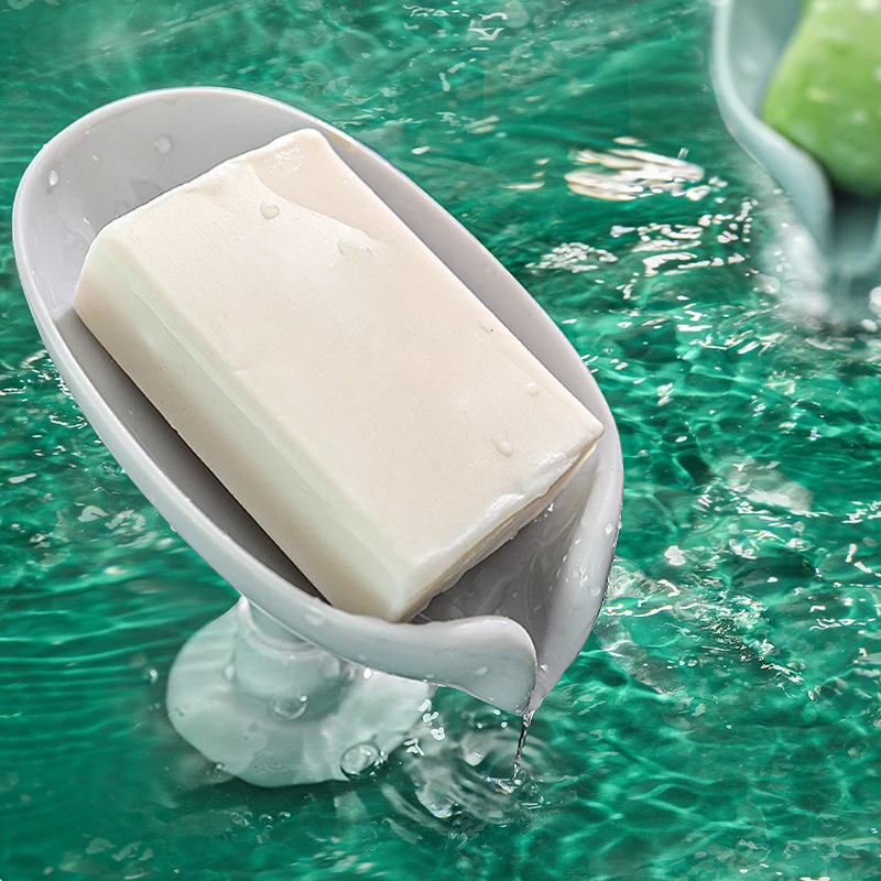 OEM Best Special Leaf Shape Liquid Sponge Bath Soap Case Holder Travel For Bathroom Toilets Self Draining Shower Cab Soap Holder