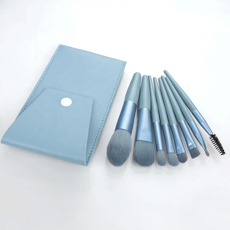 Cheap Promotion Mini Set Eye Face Makeup Brush Set with Bag Private Label 8pcs 10 Trade Assurance Synthetic Hair Skin-friendly